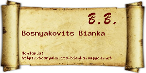 Bosnyakovits Bianka névjegykártya